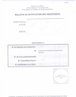 Bulletin de notification des identifiants